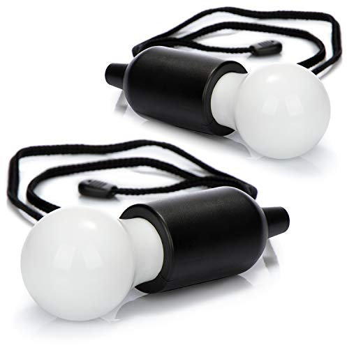 com-four® 2x Lampada a sospensione LED con interruttore a strappo - lampada a sospensione wireless - lampadina a batteria con interruttore a cavo (02 pezzi - cordoncino - nero)