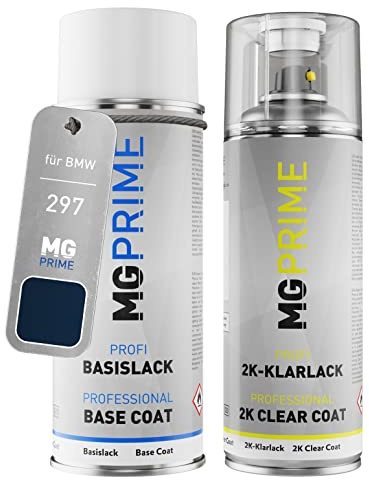 MG PRIME Billack sprayburk för BMW 297 Montrealblau Metallic + 2K-klarlack