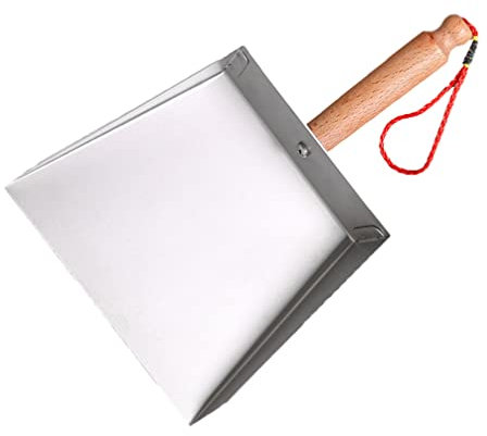 Stainless Steel Dustpan Wooden Handle: Small Metal Dustpan Desktop Heavy Duty Dustpan for Home Household Kid Children