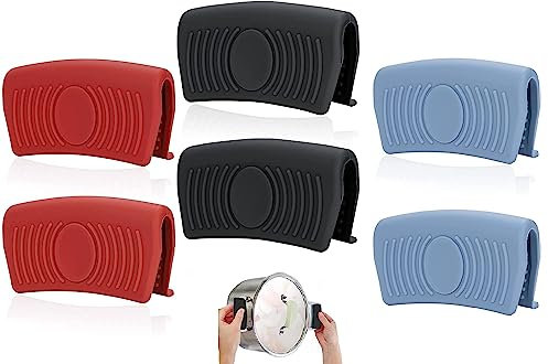 Presine Silicone da Cucina YQBFTC 6 Pezzi Impugnatura Isolata a Caldo Manico Resistente e Antiscivolo per Forno, Cottura