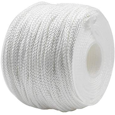 Nylonschnur Weiß Kordel Kordelband 1,8 mm Dick, 50 m Lang Nylonfaden Reißfest für Armbänder/Gartenarbeit Schnur für Kunsthandwerk/Weben/Jalousien