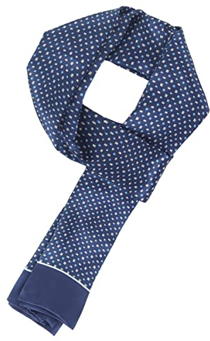 WANYING Nobile Seta Sciarpa per Uomo 100% Seta 11 Momme Sciarpa Doppio Strato per Primavera Estate Autunno Casual Business 155x26cm - a Quadretti Blu Scuro