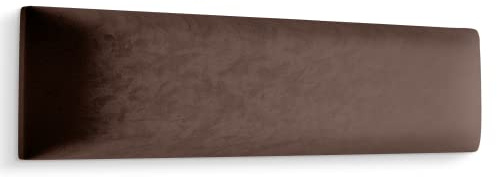 Muralo Wandkissen Gepolstert, Velours, Wandpolster - 90x30 cm, Braun | Wandpaneel, ideal als Bettkopfteil oder Lendenkissen - für Schlafzimmer und Wohnzimmer, einfache Anbringung mit Montagekleber