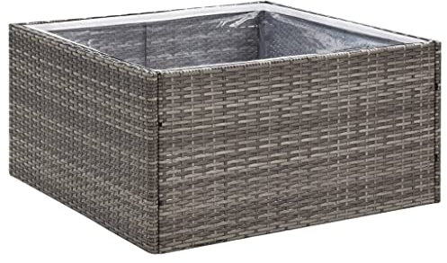 Annlera Jardinière Jardin 80x80x40 cm Gris et Transparent Jardinières Pot De Fleur Exterieur Bac A Fleurs Exterieur Grande Taille Jardinière sur Pied Carré Potager Jardiniere Plastique