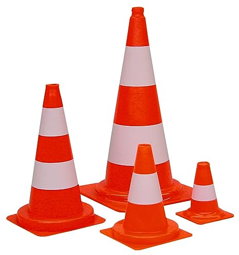 Verkehrsleitkegel aus PVC, mit 2 weißen Ringen, tagesleuchtend, 750 mm hoch