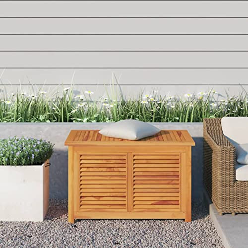 Festnight Auflagenbox Holz Garten Gartenbox Klein Kissenbox Kissentruhe Massivholz Aufbewahrungsbox Gartentruhe Truhenbank Sitztruhe Truhe Balkon Outdoor Massivholz Akazie