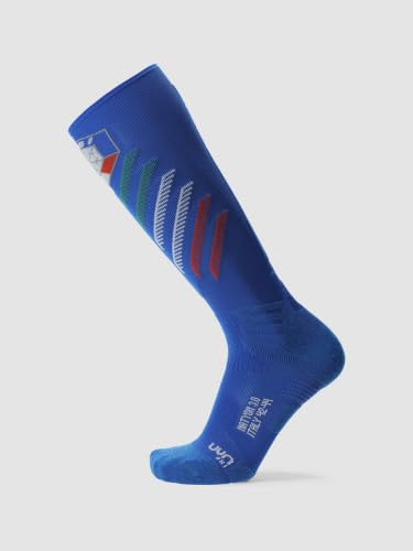 UYN Chaussettes de ski Natyon 3.0 Homme Femme avec technologie Zerocuff, Shockwave et Cool Air Flow pour un soutien et un confort total