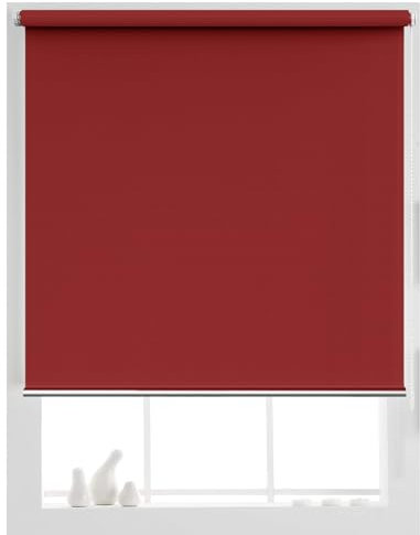 Verdunklungsrollo ohne Bohren 40 x 210 cm Tag-Nacht-Rollo ohne Bohren, Seitenzugrollo Sonnenschutz Fenster, Seitenzugrollo Verdunkelung für Fenster, für Alle Türen und Fenster, Rot