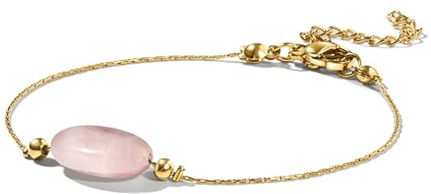 PURAJA Edelstein Armband Damen | 18k echt vergoldet | Handgefertigt | Mit Geschenkverpackung | Mutmacher | Motivationsgeschenk