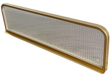 XPLKQXE Trennwand Esstische Aus Gestreiftem Mattiertem Glas, Sichtschutzwand Mit Halber Sicht, Schutzwand Edelstahl Dekorative Schreibtische Büro Öffentliche(150x25cm)
