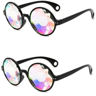 BESTYASH 2st Kaleidoskopbrille Regenbogenbrille Kaleidoskop-sonnenbrille Abschlussball-sonnenbrille Rave-brille Stilvolle Sonnenbrille Goggle-sonnenbrille Eine Sonnenbrille Schnapsgläser