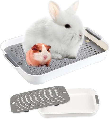 Naisfei Kaninchen Toilette,Katzenklo Robuste Katzentoilett,Reise-Katzentoilette für Katzen, tragbar, faltbar, tragbar, Katzentoilette, wasserdicht und leicht zu reiben