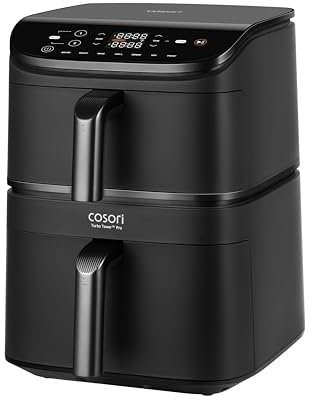 COSORI Turbo Tower Pro Smart, mit WLAN-Verbindung, 10,8L Double Stack Airfryer mit DualBlaze, Keramikbeschichtung, Silbergrau