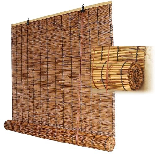 Verdunkelungsrollo aus Bambus, für den Außenbereich, Terrasse, belüftet, 165 cm breit, 240 cm hoch, Bambus-Schattierungen, Trennwand, Dekoration, erhältlich in den Breiten 50 cm, 80 cm, 90 cm, 110 cm