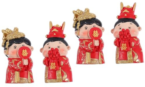 Alipis 2 Sätze Kühlschrankmagnet Zu Hochzeit Dekoration Sei Für Braut- Lustig Figur Die Chinesen Kühlschrankaufkleber Küchendeco Zettelhalter Wedding Decor Harz Rot 2 Stück * 2