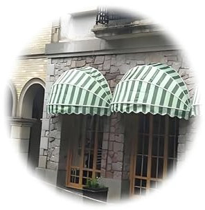 Tendalino A Cupola In Tela, Tettoia A Cupola Pieghevole For Porte, Tende Da Sole For Finestra, Tende Da Sole Curve, For Cortile Negozio Aperto Protezione Solare(Double light green,160cm/5.25ft)