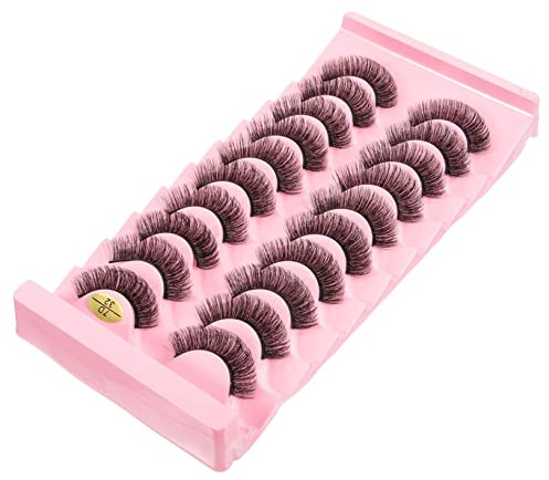 Anneome 10 Faux Cils Volume Naturel de Cils Artificiels Bouclés Réutilisables et Confortables Idéaux pour Toutes Occasions