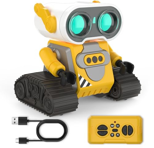 BORSCELLOR Robot telecomandato giocattolo per ragazzi e ragazze, robot RC ricaricabili con riconoscimento dei gesti, demo automatico, braccia flessibili per bambini di età 3 4 5 6 7-12 anni
