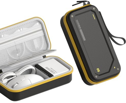Hagibis Organiseur électronique de Voyage en EVA Rigide PU Pochette de Transport Portable pour Souris, Chargeur, câbles, Banque d'alimentation, Cartes SD, disques Flash USB, Accessoires (Noir)