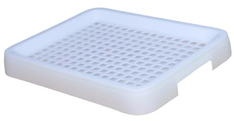 Qianly Kaninchen Toilettenpfanne Doppel Schicht Kaninchenstreuschale mit Tragbarem Gitter Abnehmbarer Streukasten Wiederverwendbare Hasentoilette Leicht zu R, Weiß