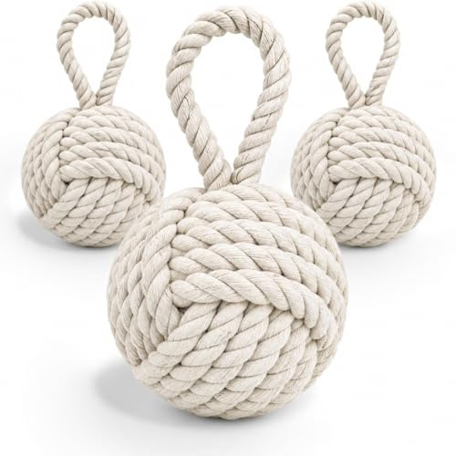 3er Set Rope Knoten Türstopper, 1,5 kg Schwerer Nautische Türstopper
