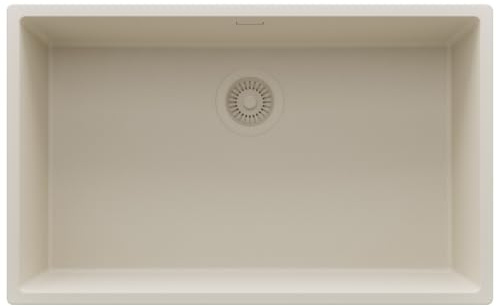 PRIMAGRAN Fregadero bajo Encimera al Mueble 80cm + Kit de desagüe, 76x47cm | Set: Kit de desagüe (sifón, válvula, rebosadero) + London 1 Seno para Cocina, Todo Beige