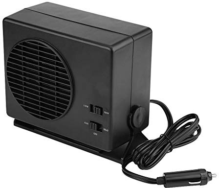 Luocute Ventilador de Coche, 2 en 1 Descongelador Portátil 12V 300W, Calentador y Ventilador, Universal para Coche, Camión, SUV, RV