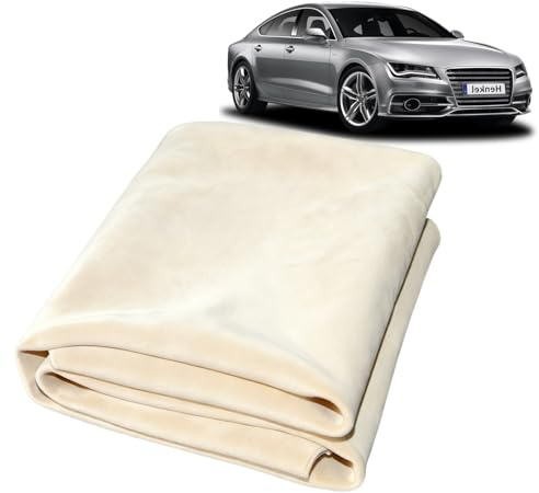 Super Absorbent Chamois Leathers for Cars 60x40cm,Natural Shammy Leather Cloth for Car,Soft Cars Window Cloth,Drying Towel Fast Drying Chamois Clothes for Window,Glass,Mirrors,Auto Detailing,Kitchen