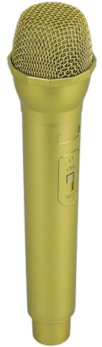 WEKAMOS Micrófono de Simulación, Juguete de Plástico Abs Seguro, Tamaño Pequeño Ligero, Accesorio Adecuado para Karaoke, Fiestas Infantiles y Juegos de Simulación, Modelo Dorado