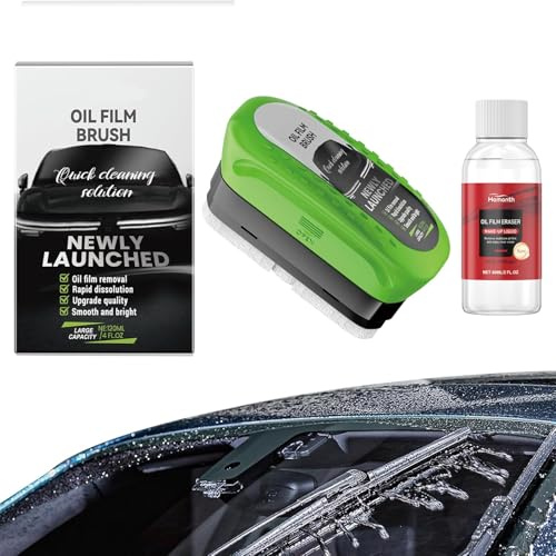 Cleaner Vision Autoglasreiniger 2.0, Scheibenreiniger Auto gegen Ölfilm, Oil Film Cleaning Brush für Windschutzscheibe, verbessert klare Sicht bei Regen, Nebel & Nacht
