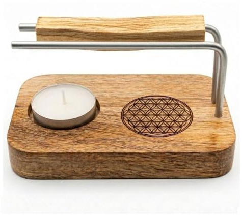 Quemador de Palo Santo - Kit Completo - Incluye Vela + Palito de Palo Santo – Accesorio para Incienso, Meditación, Relajación y Aromaterapia