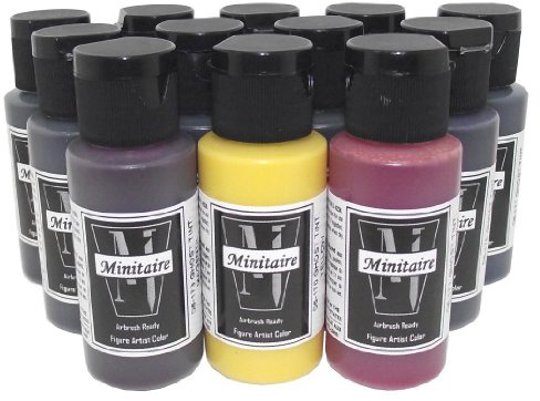 Badger Air-Brush Co. Minitaire Transparent Ghost Tint 12 x 30ml Airbrush Farbenset Wargaming