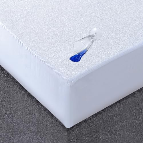 Home Sweet Home UK 30CM 12” Deep Terry Towel Waterproof Mattress Protector Non-Allergenic Machine Washable Double Bed Mattress Protector Sheet Fitted