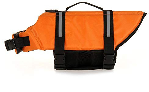 TESOON Pet Dog Doggy Life Jacket Life Vest Saver Preserver Reflective Nylon Neoprene Quick Release Adjustable Bandana