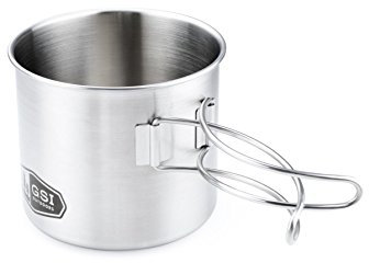 GSI Outdoors - Edelstahlbecher mit Klappgriff 500 ml (mit Wunschgravur, 500ml)