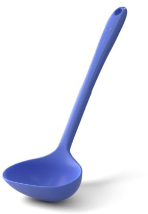 Kochblume Schöpflöffel aus Silikon – BPA-frei & hitzebeständig (Blau) | Ideal zum Schöpfen, Portionieren und Servieren – schonend für Antihaftpfannen und hitzebeständig bis 260 °C.