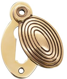 Antik oval bikupa design dörrlås nyckelhål täckbricka olika ytbehandlingar (åldrad mässing)