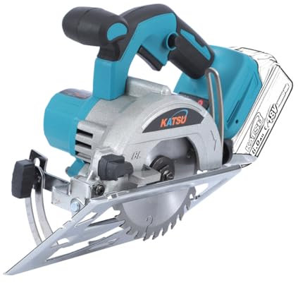 Sega Circolare a Batteria KATSU FIT-BAT 21V, Sega Circolare Elettrica da 5 con Motore Brushless, 13000RPM, Profondità di Taglio 30mm, Lama da Taglio 125mm Inclusa, senza Batterie 102794