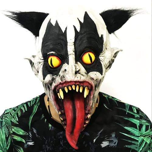 IBLUELOVER Halloween Halbhaube Clown Hexe Attentäter Kopfabdeckung Zombie Teufel Ghost Geist Faultiermaske mit Haar Horror Gruselig Party Requisiten Cosplay Kostüm für Mottoparty Nachtclub (Clown)