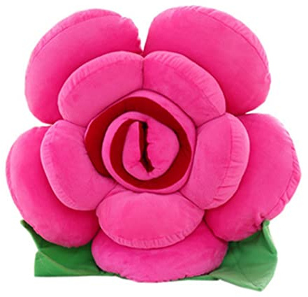 YILANLAN Rose Kissen süße dekorative Blume Plüschkissen Cartoon kreative Kissen Sofakissen Bettkissen (40cm, Watermelon red)