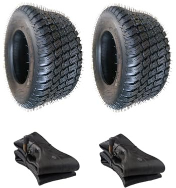NARUBB 2x Schlauch + 2x 13x5.00-6 WAVE Rasenreifen für Rasentraktor Aufsitzmäher Schneeräumer 13 x 5.00-6 Mantel Rasenreifen Reifenmantel