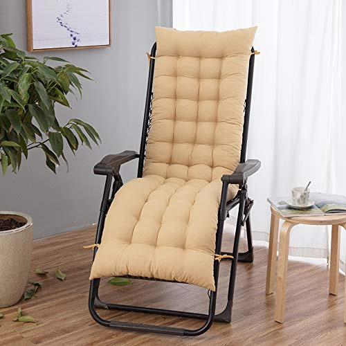 Generisch 8cm Dicke Sonnenliege Auflage,Tragbarel Auflage Für Gartenliegen Outdoor, Bequeme Liegenauflage Mit Antirutsch,Auflage Mit Einstellband,Kissen Für Relaxsessel Auflage,Beige yellow,48X170X8cm