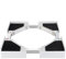 KEILEOHO Set di cornici di collegamento universali, regolabili, con corda a cricchetto e vassoio antiscivolo, 50-70 cm, telaio intermedio universale, colore bianco, per lavatrice e asciugatrice
