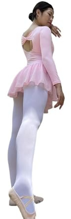 INOKAI Top da Danza Abbigliamento Vestito da Balletto Body da Ginnastica for Uomo Adulto Bambini Manica Corta Abbigliamento da Ballo for Balletto Gonne in Chiffon Body da Ballo for Bambini(Pink,XXL)