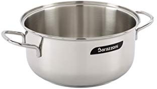 Barazzoni Casseruola 2 Manici ø18cm, Made in Italy, capacità 2lt, Acciaio Inox 18/10, Induzione+Gas. Triplo Fondo. PFAS Free. Linea Bonita