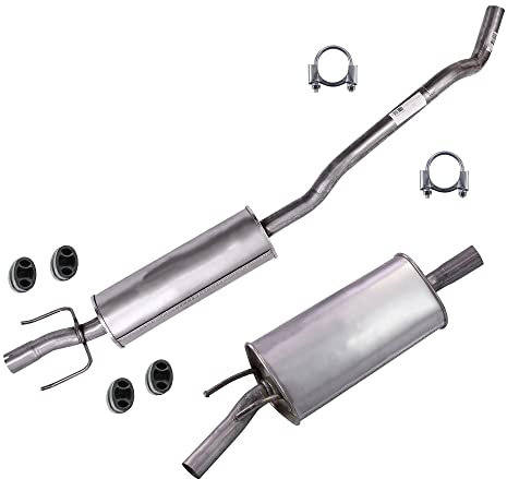BESTPRICE Set di silenziatori di scarico 1x Silenziatore centrale, 1x Silenziatore posteriore, con materiale di montaggio Compatibile con OPEL CORSA B (S93), CORSA B (S93)