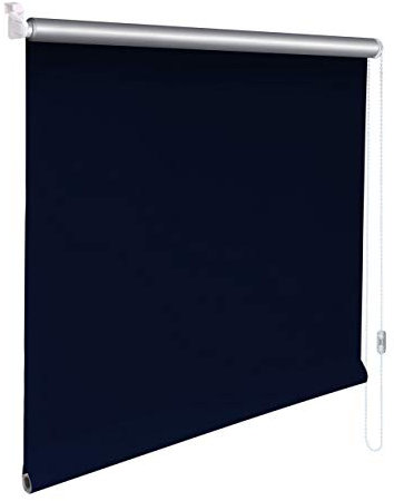 Sonnenschutz-HH® - Mini Thermo Verdunkelungsrollo Thermorollo Minirollo Rollo KLEMMFIX Seitenzugrollo Kettenzugrollo inkl. Klemmträger ohne Bohren - Außenmaß Breite 165 x 180 cm Höhe - blau
