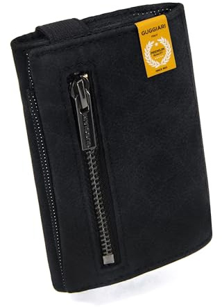GUGGIARI® Cartera Hombre de Cuero Premim Suave, Bolsillo Monedas, RFID