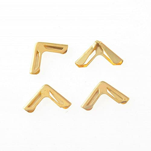 Eckschutz Aus Metall 25Pcs Gold Tone Buch Scrapbooking Alben Menüs Ordner Kragen Eckenschützer (Passt 3Mm Dick) 16X23Mm