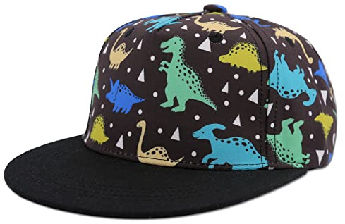 SEYUFN Kinder Baseballmütze Baby Mädchen Jungen Kappe Cap Baseballkappe mit Flacher Krempe für Kinder Jungen Sport Hut mit Cartoon-Muster Mädchen (Dinosaurier, 1-2 Jahre(48cm))